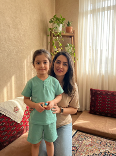 بسته 2 عددی ست تیشرت یقه ژاپنی و شلوارک بچه‌گانه بامشی رنگ سبز صابونی