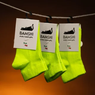 بسته 12 عددی جوراب دیارا "نقلی‌" پنبه بامشی - رنگ سبز پاستیلی