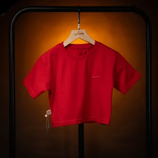 بسته چهار عددی کراپ باکسی اسپرت نایکی NIKE ؛ نخ پنبه رنگ قرمز