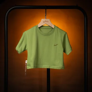 بسته چهار عددی کراپ باکسی اسپرت نایکی NIKE ؛ نخ پنبه سبز حنایی