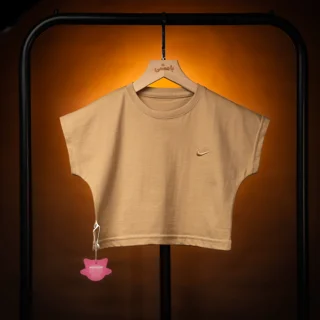 بسته چهار عددی کراپ باکسی اسپرت نایکی NIKE ؛ نخ پنبه رنگ نسکافه ای