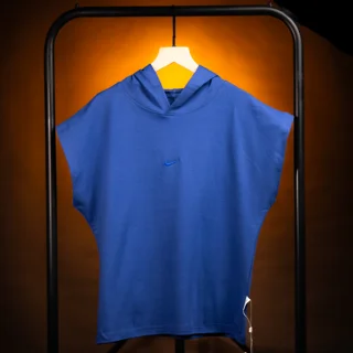 بسته ۴ عددی تیدا ؛ وست کلاه دار NIKE دو‌رو پنبه آبی کاربنی