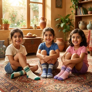 جوراب پنبه بچه گانه بامشی مدل آکام بسته 12 عددی
