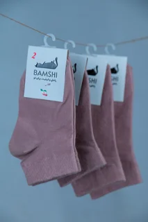 بسته 12 عددی جوراب پنبه مچی دیارا بچه گانه بامشی رنگ کرم تیره