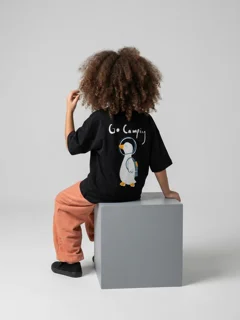 بسته 4 عددی گروه اول تیشرت مشکی چاپی اردک هاکان