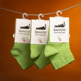 بسته 12 عددی جوراب دیارا "نقلی‌" پنبه بامشی - رنگ سبز پسته ای
