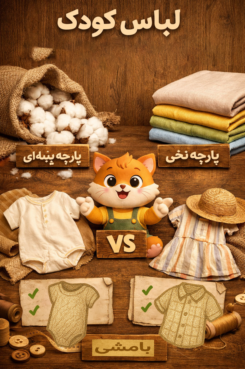لباس کودک پارچه نخی بهتره یا پنبه‌ای؟