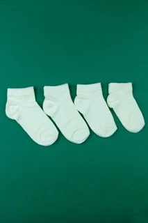 بسته 12 عددی جوراب پنبه مچی دیارا بچه گانه بامشی رنگ سفید