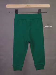 بسته 2 عددی شلوار کشبافت کبریتی پنبه رنگ سبز یشمی