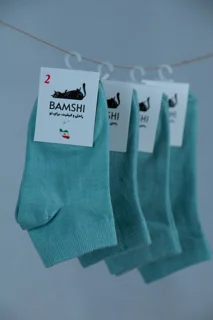 بسته 12 عددی جوراب پنبه مچی دیارا بچه گانه بامشی رنگ سبز نیلی