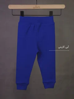 بسته 2 عددی شلوار کشبافت کبریتی پنبه رنگ آبی کاربنی